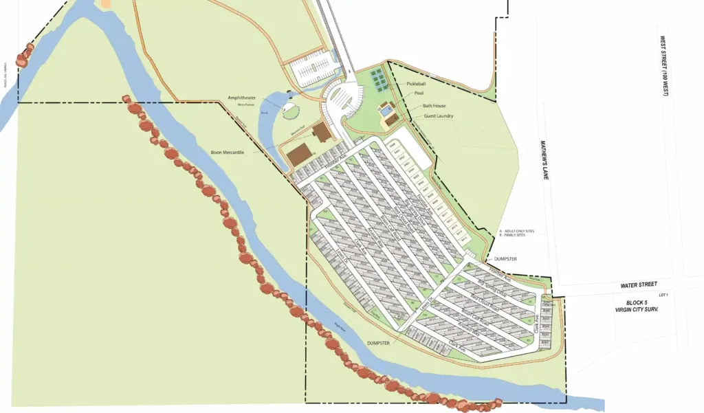 Zion White Bison Resort RV site map